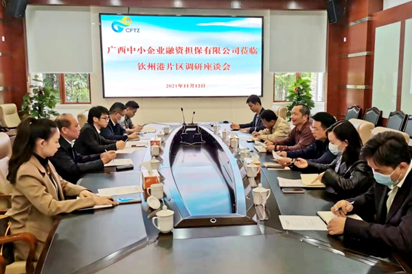 中小擔保領(lǐng)導(dǎo)率隊到中國（廣西）自由貿(mào)易試驗區(qū) 欽州港片區(qū)開展調(diào)研座談會